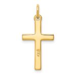 Sterling Silver Gold Tone Diamond-Cut Cross Pendant - Image 3