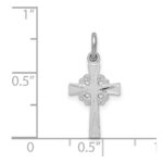 Sterling Silver Platinum-plated Diamond Cut Cross Pendant - Image 4