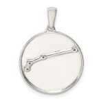 Sterling Silver Rhodium-plated & CZ Aries Zodiac Pendant - Image 2