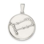 Sterling Silver Rhodium-plated & CZ Gemini Zodiac Pendant - Image 3