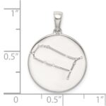 Sterling Silver Rhodium-plated & CZ Gemini Zodiac Pendant - Image 4
