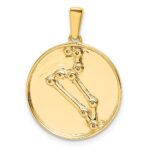 Sterling Silver Gold-plated & CZ Leo Zodiac Pendant - Image 3