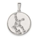 Sterling Silver Rhodium-plated & CZ Virgo Zodiac Pendant - Image 3