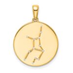 Sterling Silver Gold-plated & CZ Virgo Zodiac Pendant