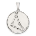 Sterling Silver Rhodium-plated & CZ Capricorn Zodiac Pendant - Image 3