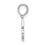 Sterling Silver Rhodium-plated Polished Block Initial -C- Pendant - Image 2