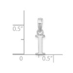 Sterling Silver Rhodium-plated Polished Block Initial -I- Pendant - Image 4