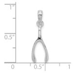 De-Ani Sterling Silver Rhodium-Plated Polished 3D Wishbone Pendant - Image 4