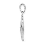 De-Ani Sterling Silver Rhodium-Plated Diamond-Cut Small Starfish Pendant - Image 2