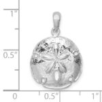 De-Ani Sterling Silver Rhodium-Plated Polished Beveled Sand Dollar Pendant - Image 4