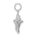 De-Ani Sterling Silver Rhodium-Plated Polished 3D Conch Pendant - Image 2