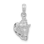 De-Ani Sterling Silver Rhodium-Plated Polished 3D Conch Pendant - Image 5
