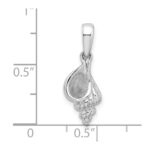 De-Ani Sterling Silver Rhodium-Plated Polished 3D Wentletrap Shell Pendant - Image 5