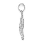 De-Ani Sterling Silver Rhodium-Plated Polished Beaded Starfish Pendant - Image 3