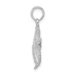 De-Ani Sterling Silver Rhodium-Plated Polished Beaded Starfish Pendant - Image 3