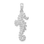 De-Ani Sterling Silver Rhodium-Plated Polished 3D Seahorse Pendant - Image 5
