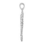 De-Ani Sterling Silver Rhodium-Plated Polished Textured 3D Seahorse Pendant - Image 2
