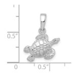 De-Ani Sterling Silver Rhodium-Plated Polished Sea Turtle Pendant - Image 4