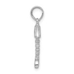 De-Ani Sterling Silver Rhodium-plated Polished 3D Fishbone Pendant - Image 3