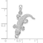 De-Ani Sterling Silver Rhodium-Plated Polished 3D Alligator Pendant - Image 7