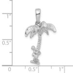 De-Ani Sterling Silver Rhodium-Plated 3D Palm Tree with Moving Climber Pendant - Image 8