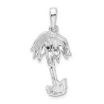 De-Ani Sterling Silver Rhodium-Plated Polished Palm Tree Pendant - Image 4