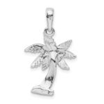 De-Ani Sterling Silver Rhodium-Plated Polished Palm Tree Pendant - Image 5