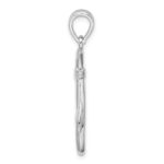 De-Ani Sterling Silver Rhodium-Plated Polished 3D Fish Hook Pendant - Image 2
