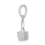 De-Ani Sterling Silver Rhodium-Plated 3D Basket with Moving Handle Pendant - Image 2