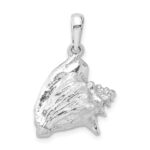 De-Ani Sterling Silver Rhodium-Plated Polished 3D Conch Shell Pendant - Image 5