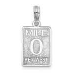 De-Ani Sterling Silver Rhodium-Plated Polished 0 Mile Marker Key West Pendant