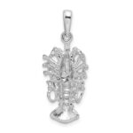 De-Ani Sterling Silver Rhodium-Plated Polished Medium Florida Lobster Pendant - Image 4