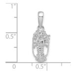 De-Ani Sterling Silver Rhodium-Plated Polished Small Florida Lobster Pendant - Image 6