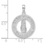 De-Ani Sterling Silver Rhodium-Plated Textured Siesta Key Florida with Flip-flop Pendant - Image 6