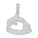 De-Ani Sterling Silver Rhodium-Plated Polished Key West Dolphin Pendant - Image 4