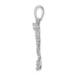 De-Ani Sterling Silver Rhodium-Plated Polished Jumping Frog Pendant - Image 2