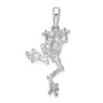 De-Ani Sterling Silver Rhodium-Plated Polished Jumping Frog Pendant - Image 3