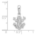 De-Ani Sterling Silver Rhodium-Plated Polished Frog Pendant - Image 4