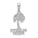 De-Ani Sterling Silver Rhodium-Plated Polished Puerto Rico Palm Tree Pendant - Image 3