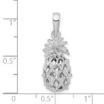 De-Ani Sterling Silver Rhodium-Plated Polished 3D Cut-Out Medium Pineapple Pendant - Image 5
