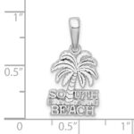 De-Ani Sterling Silver Rhodium-Plated Polished South Beach Palm Tree Pendant - Image 4