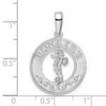 De-Ani Sterling Silver Rhodium-Plated Polished Bonaire Circle Seahorse Pendant - Image 4
