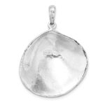 De-Ani Sterling Silver Rhodium-Plated Polished 3D Large Clam Shell Pendant - Image 3