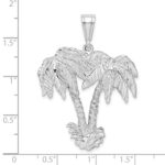 De-Ani Sterling Silver Rhodium-Plated Polished Palm Trees Pendant - Image 4