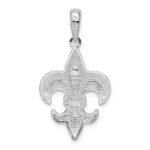 De-Ani Sterling Silver Rhodium-Plated Polished Medium Fleur de Lis Pendant - Image 3