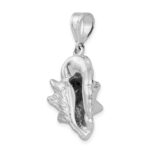 De-Ani Sterling Silver Rhodium-Plated Polished 3D Conch Shell Pendant - Image 4