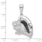 De-Ani Sterling Silver Rhodium-Plated Polished 3D Conch Shell Pendant - Image 5