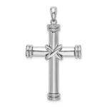 De-Ani Sterling Silver Rhodium-Plated Polished X-Center Latin Cross Pendant