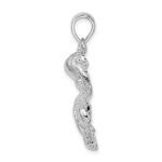 De-Ani Sterling Silver Rhodium-Plated Polished Textured Octopus Pendant - Image 2