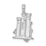 De-Ani Sterling Silver Rhodium-Plated Polished 3D Sandcastle / Shovel Pendant - Image 3